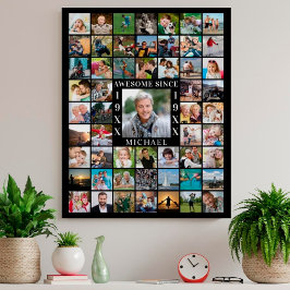 Poster Aniversário 55 Foto Collage AWESOME DESDE