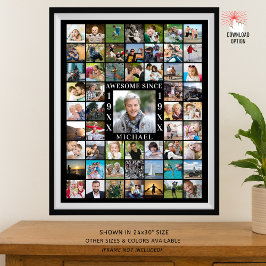 Poster Aniversário 55 Foto Collage AWESOME DESDE