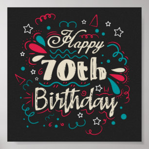 Poster Aniversário 70 decorativo