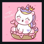 Poster Aniversário Adorável do Unicorn<br><div class="desc">Aniversário Adorável do Unicorn</div>