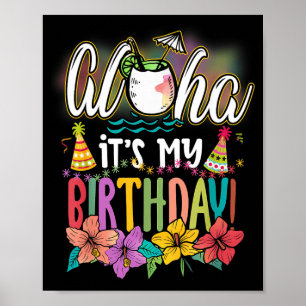 Poster Aniversário Aloha Havaiano Praias Aloha Havaí