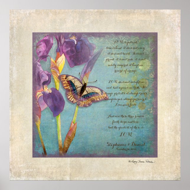 Póster Aniversário, Amar Capítulo 1 Corinthians 13 (Frente)