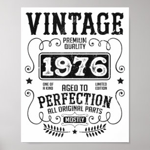 Poster Aniversário Ano de Nascimento 1976 Citações Engraç