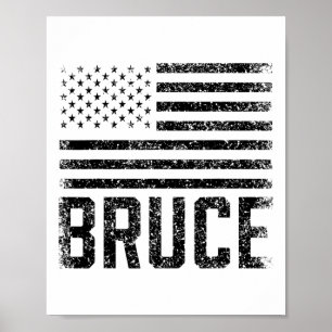 Poster Aniversário Bruce Nome Personalizado EUA