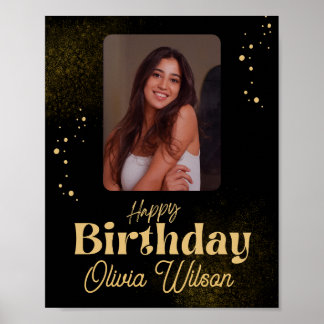 Poster Aniversário com Foto & Nome Personalizados