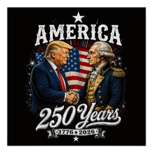 Póster Aniversário da América 250º Trump Washington