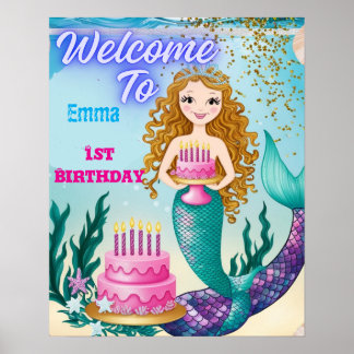 Poster aniversário da sereia