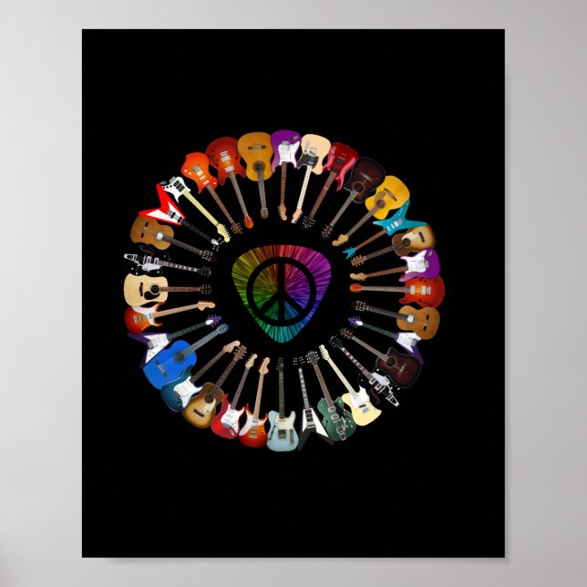 Poster Aniversário da Variedade de Violão Guitarrista (Frente)