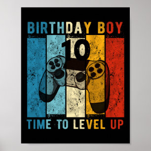 Poster Aniversário De 10 Anos Menino De 10 Vezes Para Alc
