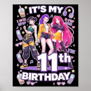 Poster Aniversário de 11 anos Menina de 11 anos Pop Corea