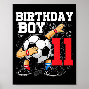 Poster Aniversário de 11 anos para meninos Futebol 11 ano