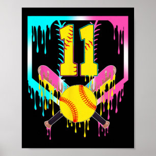 Poster Aniversário de 11 anos Softll Home Plate Drip Sorv