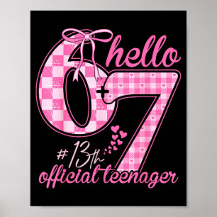 Poster Aniversário de 13 anos de adolescente laço coquete