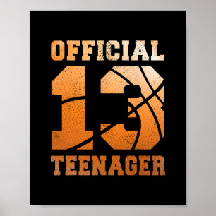 Poster Aniversário de 13 anos Sketll Oficial Adolescente