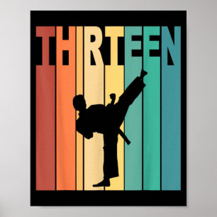 Poster Aniversário de 13 anos Tema de Karate Taekwondo 13