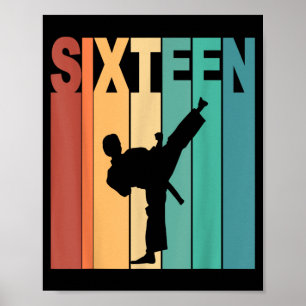 Poster Aniversário de 16 anos Tema Karate Taekwondo 16 An
