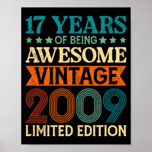 Poster Aniversário de 17 anos 17 Anos Sendo Incrível Vint