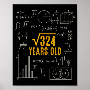 Poster Aniversário de 18 anos Raiz Quadrada de 324 Ama Ma
