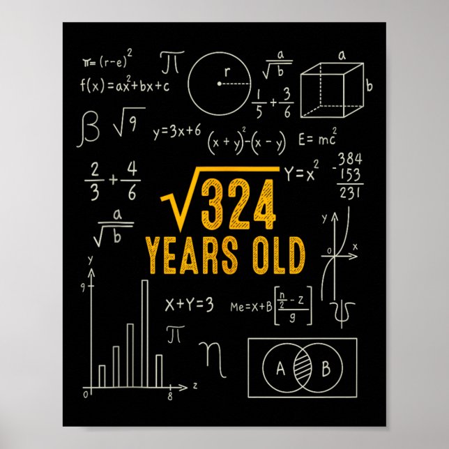 Poster Aniversário de 18 anos Raiz Quadrada de 324 Ama Ma (Frente)