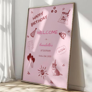 Poster Aniversário de 1 ano do Love Dog – Cachorrinho Fof