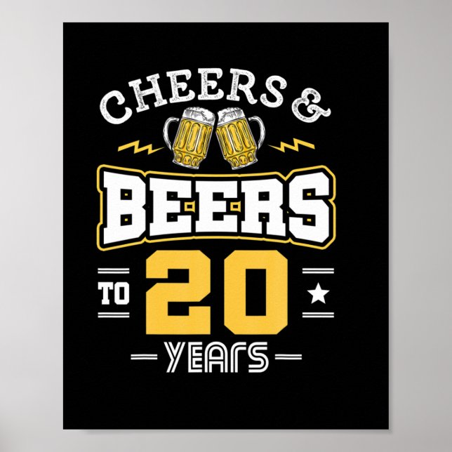 Poster Aniversário De 20 Aniversário (Frente)