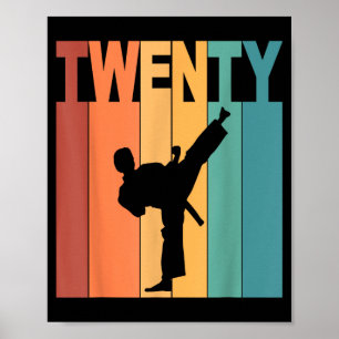 Poster Aniversário de 20 anos Tema de Karate Taekwondo 20