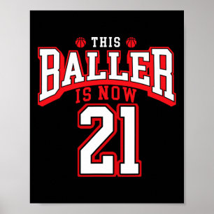 Poster aniversário de 21 anos Bysketbyll Com Mais De 21 A