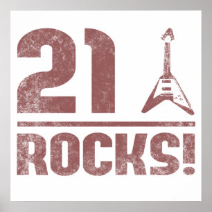 Póster aniversário de 21 anos Rocks
