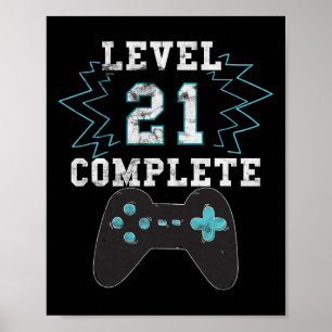 Poster aniversário de 21 anos Video Game Humor Tee Funny
