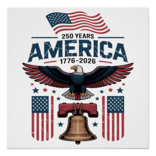 Póster aniversário de 250 anos da américa