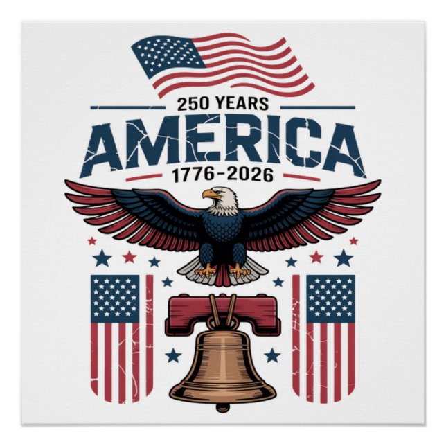 Póster aniversário de 250 anos da américa (Frente)