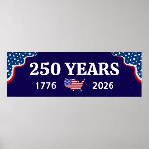 Poster Aniversário de 250 anos da América 1776-2026 EUA