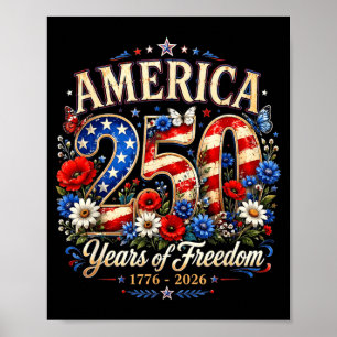 Poster Aniversário de 250 anos da América Floral Patrióti