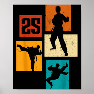 Poster Aniversário de 25 anos de Karatê Taekwondo Homem d