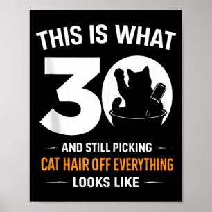 Poster Aniversário de 30 anos 30 Anos de Idade Gato Engra