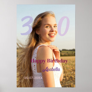 Poster aniversário de 30 anos adicionar nome data ano ROX