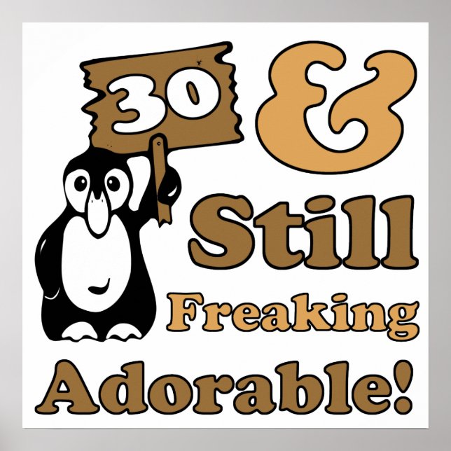 Poster Aniversário de 30 anos Adorável (Frente)