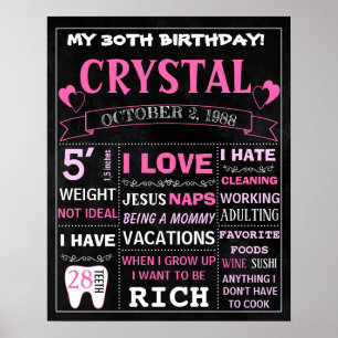 Poster aniversário de 30 anos Adulto bolo esmagado sinal