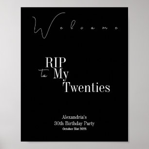 Poster ANIVERSÁRIO DE 30 ANOS de festa RIP 20s bem-vindo