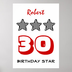 Póster Aniversário de 30 anos ou ALGUM nome listrado do