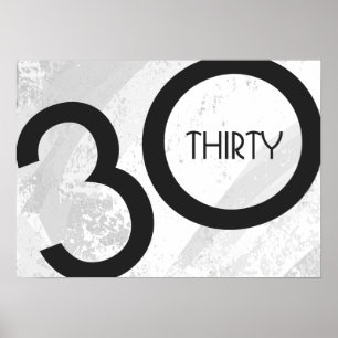Poster Aniversário de 30 Décadas Branco