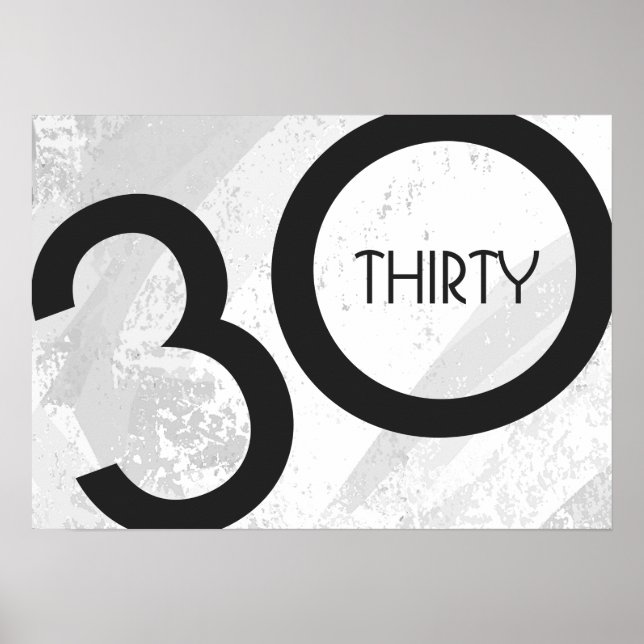 Poster Aniversário de 30 Décadas Branco (Frente)