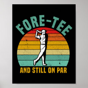 Poster Aniversário de 40 anos De Golfe Engraçado Retro Fo
