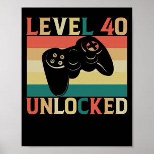 Poster Aniversário de 40 anos de Jogador de Vídeo Desbl