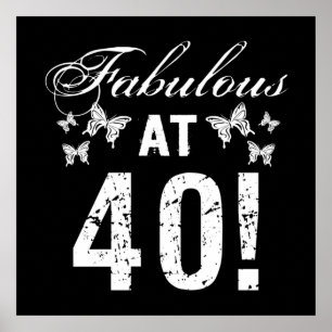 Poster Aniversário de 40 anos Fabulosa Para Ela
