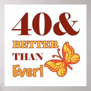 Poster aniversário de 40 anos Para Ela