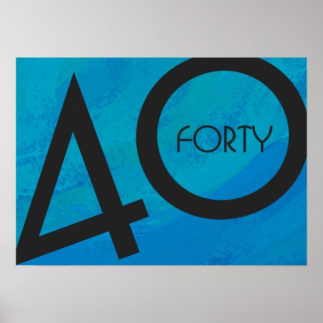 Póster Aniversário de 40 Década Azul (Frente)