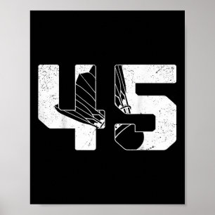 Poster Aniversário de 45 anos homens jogador de badminton