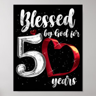 Poster Aniversário de 50 anos Abençoado por Deus por 50 A