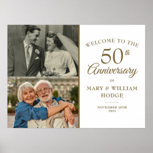 Poster Aniversário de 50 anos de Casamento 2 Foto Sinal d